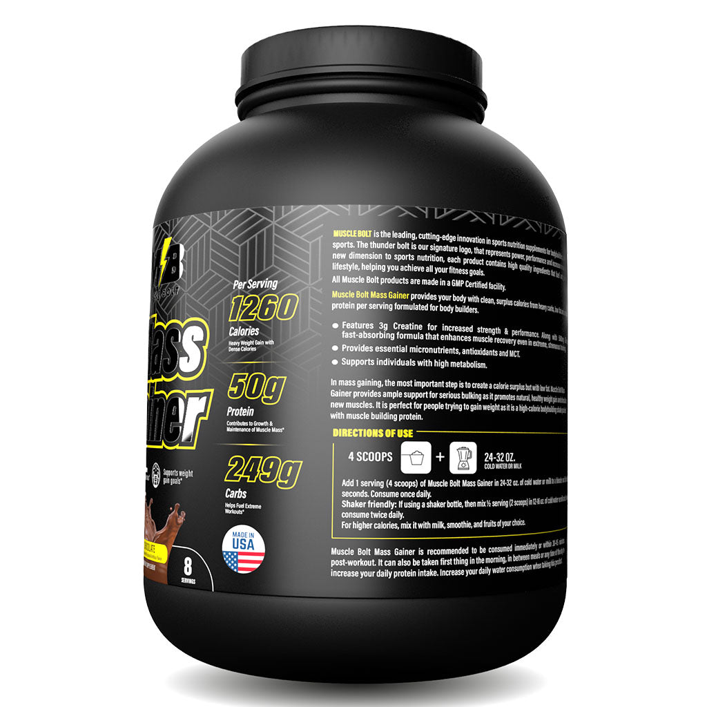 Muscle Bolt Mass Gainer Protein Powder Mix For Weight Gain, Chocolate 6lb - Easy Pharmacy LLC