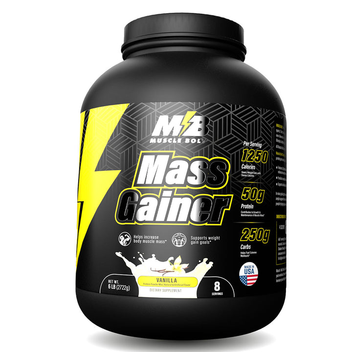 Muscle Bolt Mass Gainer Protein Powder Mix For Weight Gain, Vanilla 6lb - Easy Pharmacy LLC