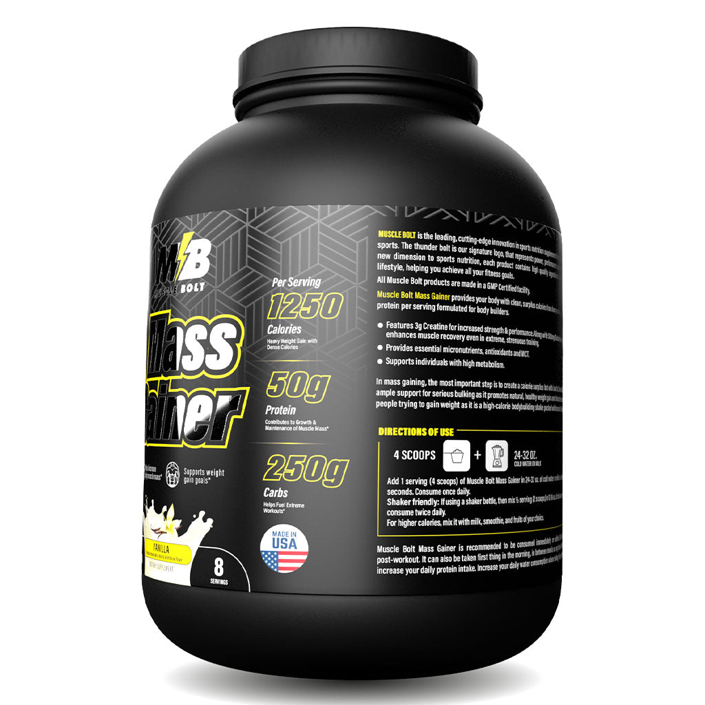 Muscle Bolt Mass Gainer Protein Powder Mix For Weight Gain, Vanilla 6lb - Easy Pharmacy LLC