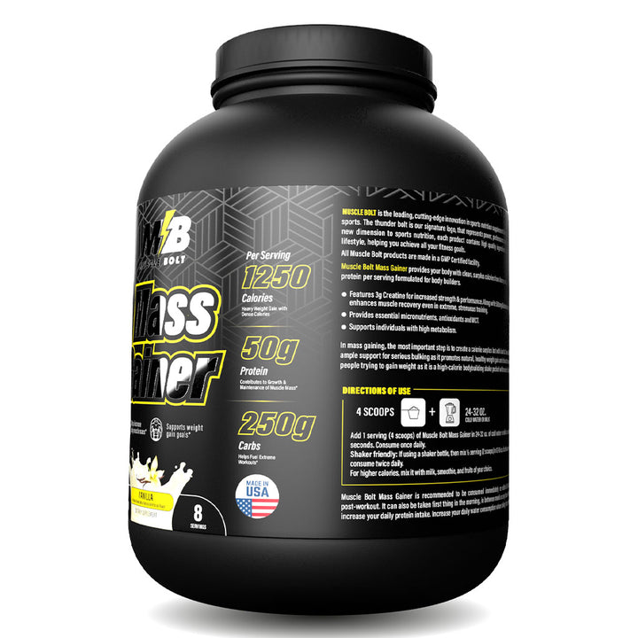 Muscle Bolt Mass Gainer Protein Powder Mix For Weight Gain, Vanilla 6lb - Easy Pharmacy LLC