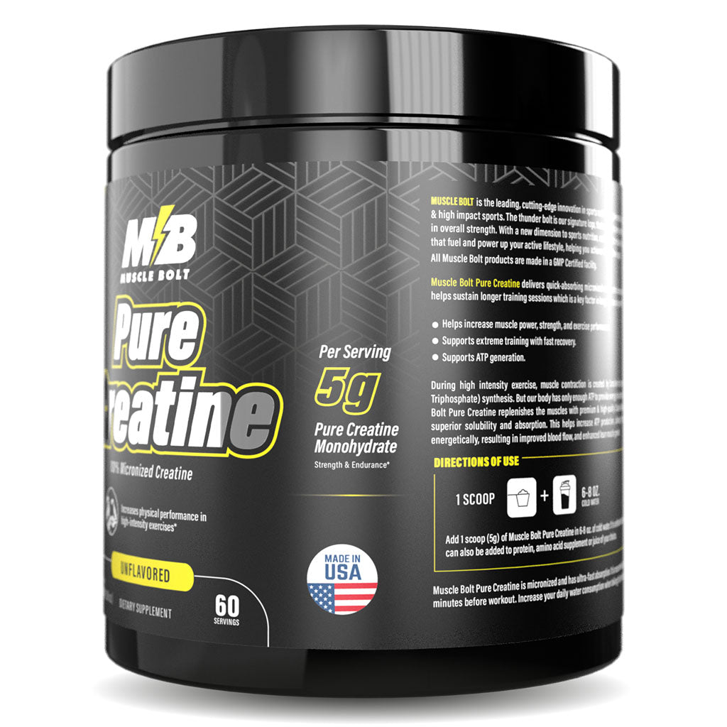 Muscle Bolt 100% Micronized Pure Creatine Supplement For Exercise Performance, Strength And Endurance, Unflavored 300g - Easy Pharmacy LLC