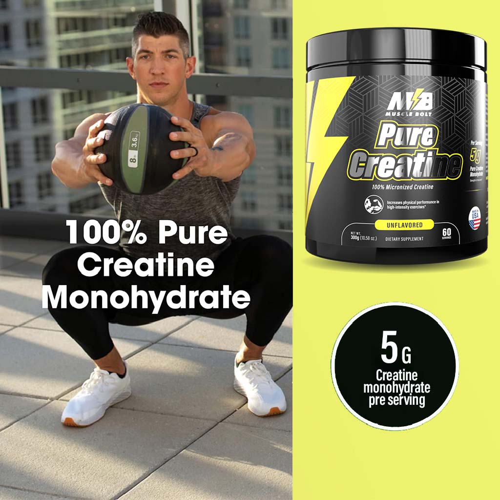 Muscle Bolt 100% Micronized Pure Creatine Supplement For Exercise Performance, Strength And Endurance, Unflavored 300g - Easy Pharmacy LLC
