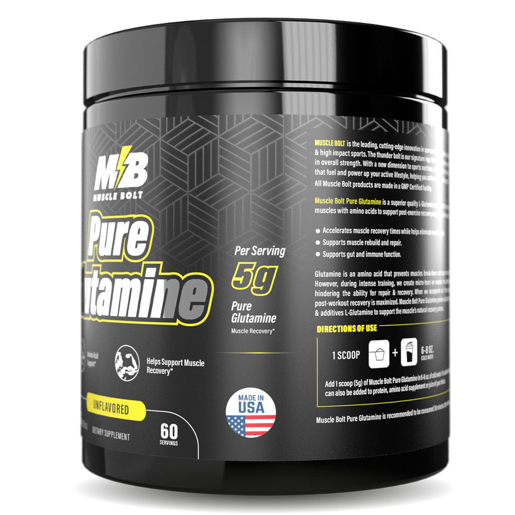 Muscle Bolt Pure Glutamine Powder Supplement For Muscle Recovery, Unflavored 300g - Easy Pharmacy LLC