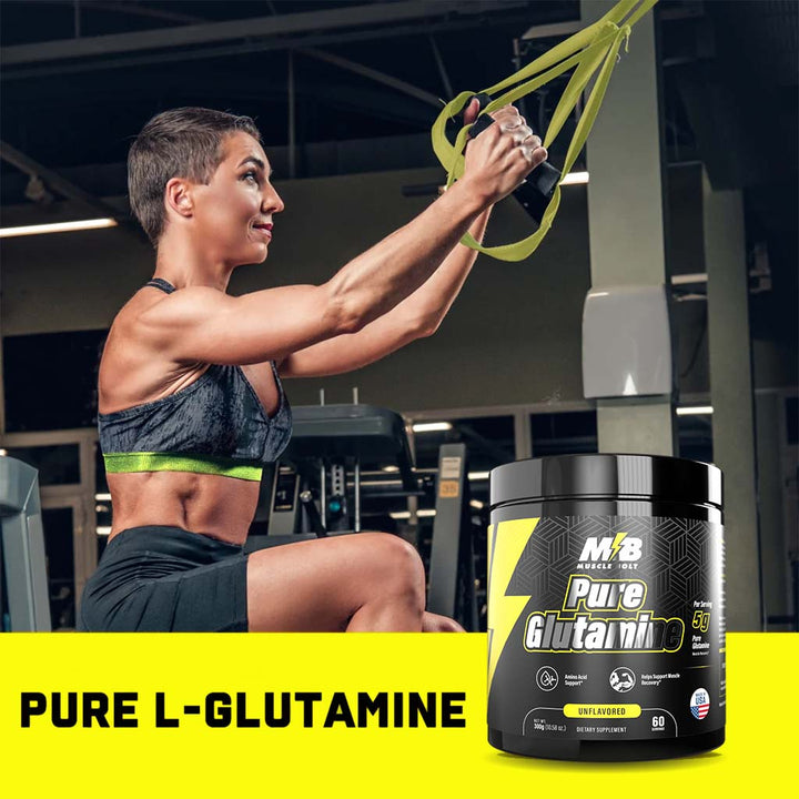 Muscle Bolt Pure Glutamine Powder Supplement For Muscle Recovery, Unflavored 300g - Easy Pharmacy LLC