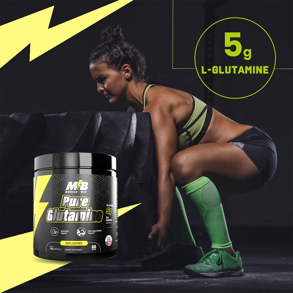Muscle Bolt Pure Glutamine Powder Supplement For Muscle Recovery, Unflavored 300g - Easy Pharmacy LLC