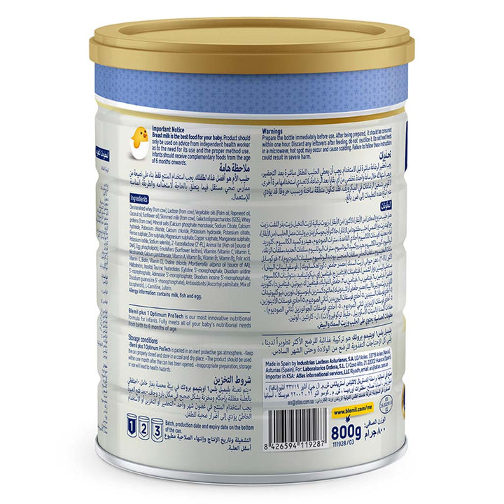 Blemil Plus Optimum Protech Stage 1 Baby Milk Formula For 0 To 6 Months 800g - Easy Pharmacy LLC