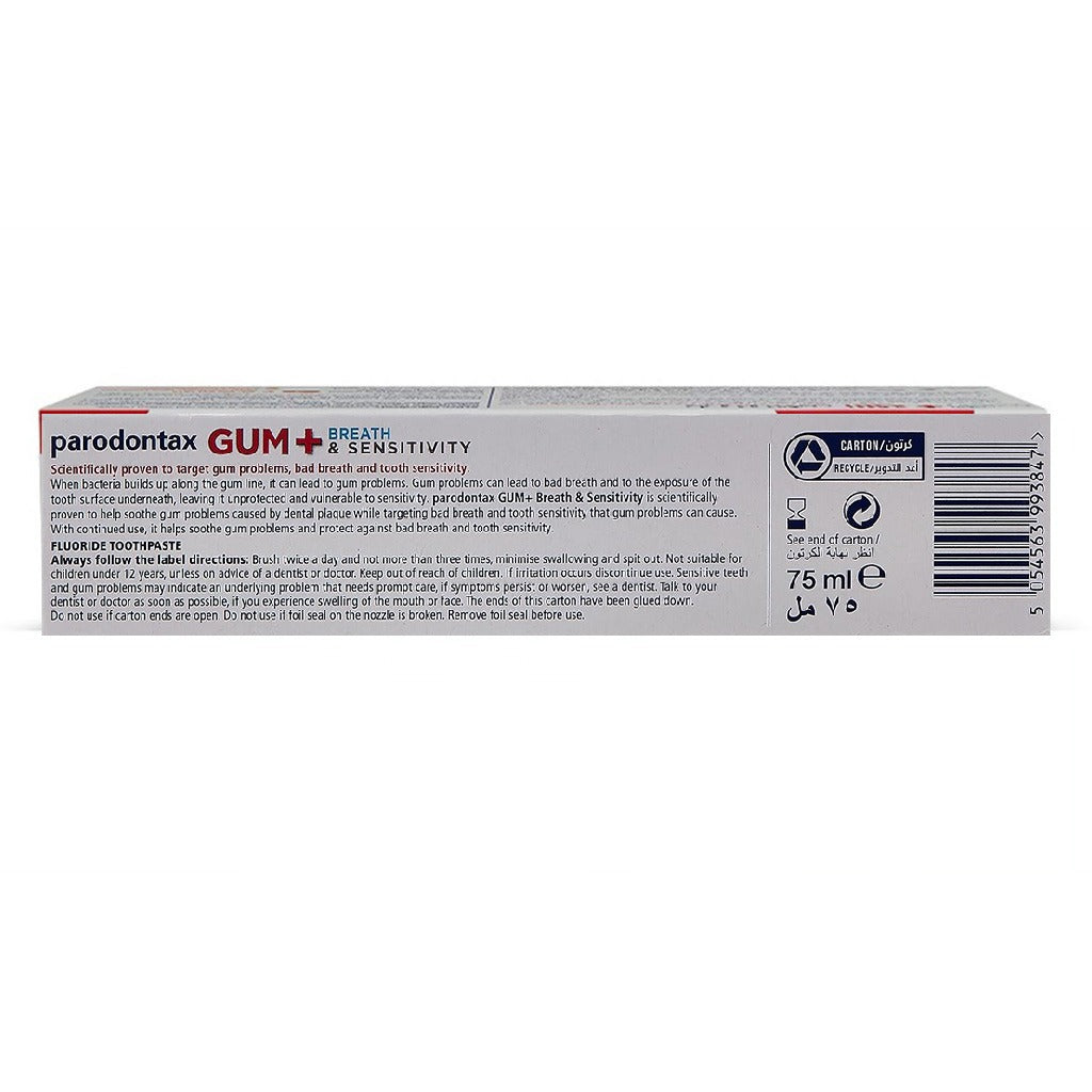 Parodontax Gum + Breath & Sensitivity Original Toothpaste 75ml - Easy Pharmacy LLC