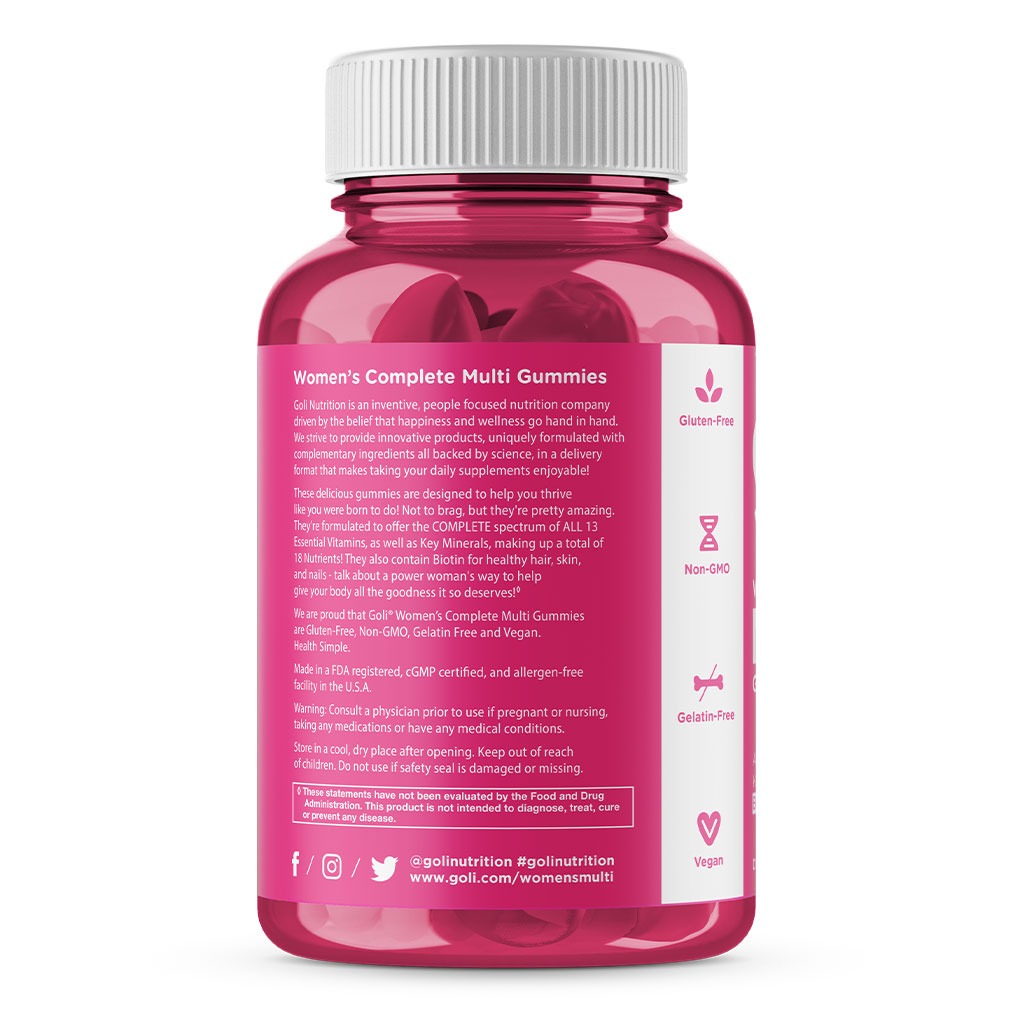 Goli Nutrition Women's Complete Multi Gummies With All Essential Vitamins & Minerals, Pack of 60's - Easy Pharmacy LLC