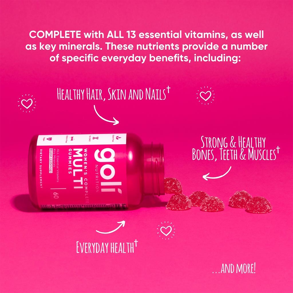 Goli Nutrition Women's Complete Multi Gummies With All Essential Vitamins & Minerals, Pack of 60's - Easy Pharmacy LLC