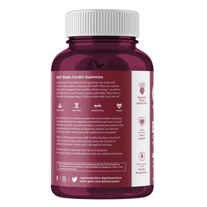 Goli Beets Cardio Gummies with CoQ10, Pack of 60's - Easy Pharmacy LLC
