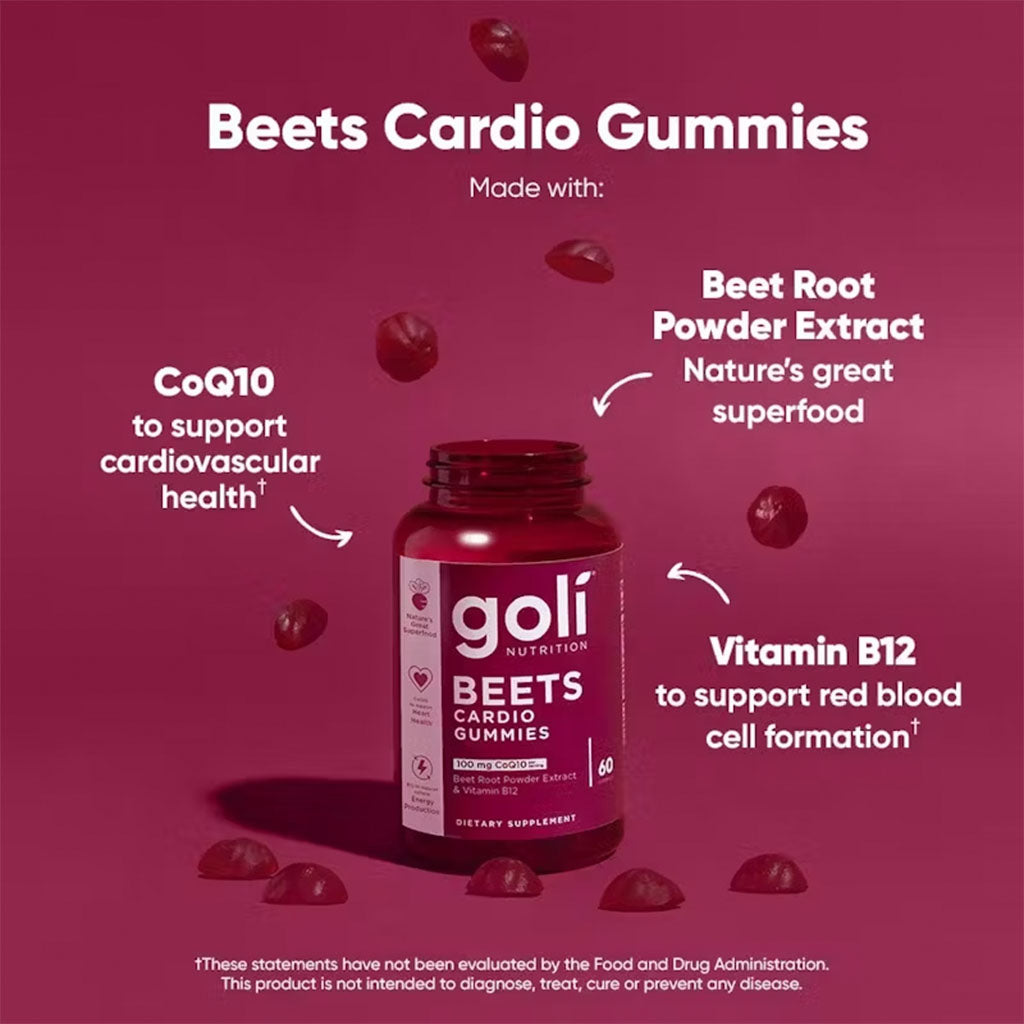 Goli Beets Cardio Gummies with CoQ10, Pack of 60's - Easy Pharmacy LLC