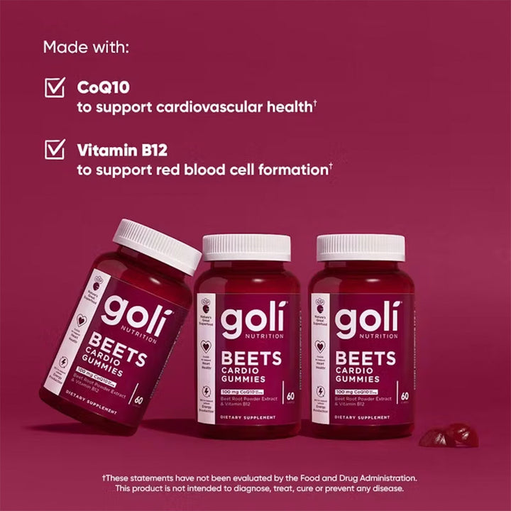 Goli Beets Cardio Gummies with CoQ10, Pack of 60's - Easy Pharmacy LLC