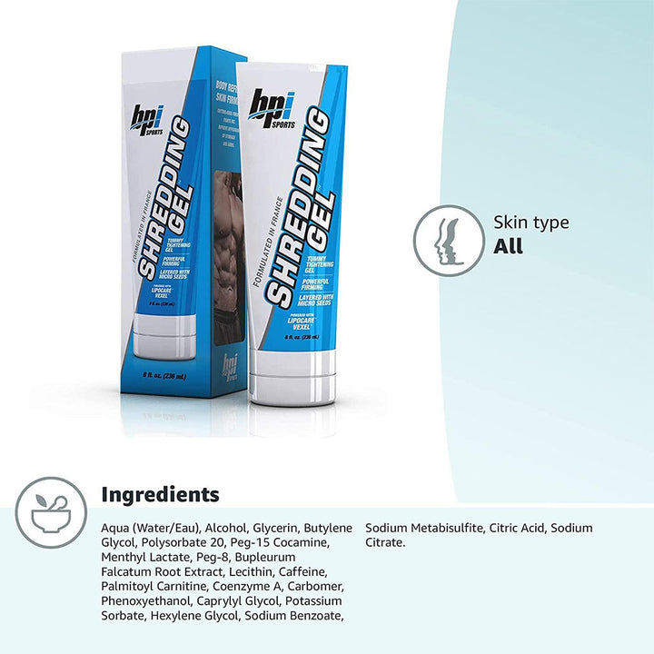 BPI Sports Shredding Gel For Skin Firming & Toning 8oz - Easy Pharmacy LLC