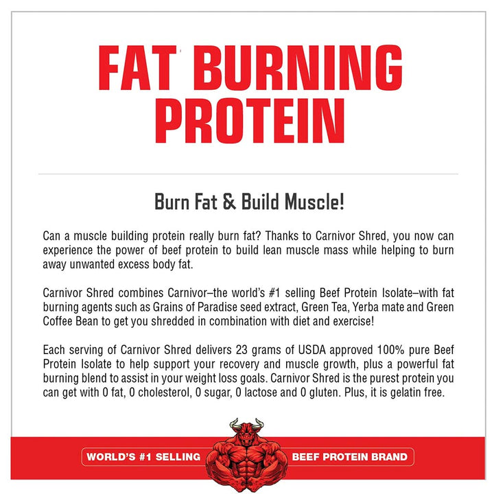 MuscleMeds Carnivor Shred Fat Burning Beef Protein Isolate Hydrolyzed Protein Powder, Vanilla Caramel Flavor 4lb - Easy Pharmacy LLC