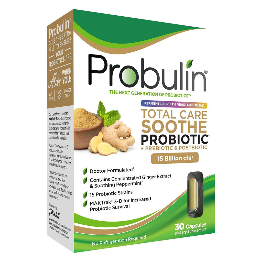 Probulin Total Care Soothe Probiotic + Prebiotic & Postbiotic 15 Billion CFU Capsules, Pack of 30's - Easy Pharmacy LLC