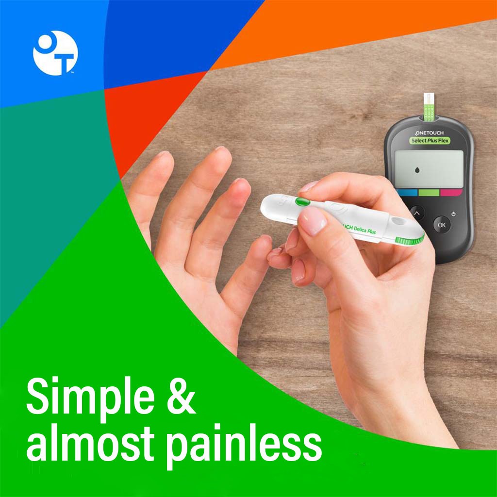 OneTouch Select Plus Flex Blood Glucose Monitoring System + OneTouch Select Plus Flex Test Strips, Pack of 50's + OneTouch Delica Plus Lancets, Pack of 100's OFFER PACK - Easy Pharmacy LLC
