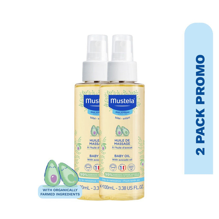 Mustela Baby Massage Oil With Avocado 2 x 100ml, Promo Pack of 2's - Easy Pharmacy LLC