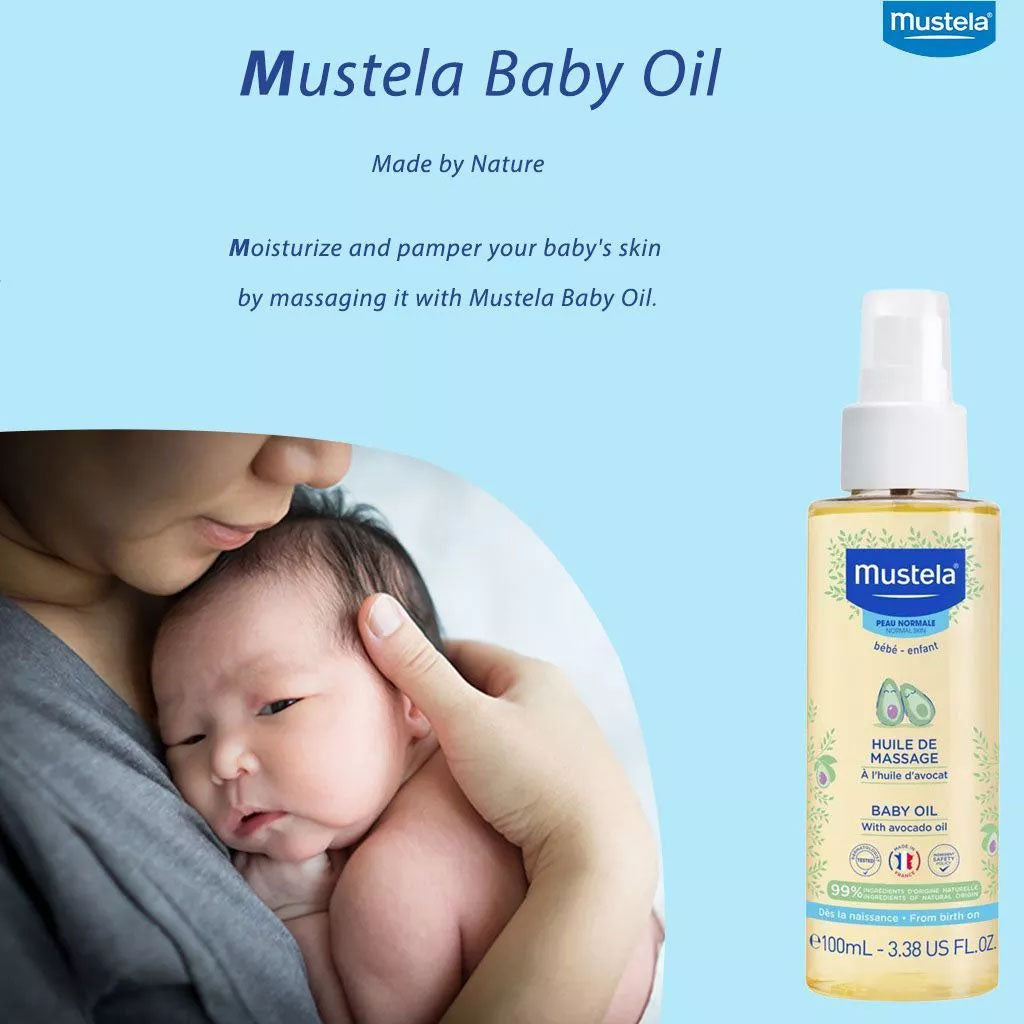 Mustela Baby Massage Oil With Avocado 2 x 100ml, Promo Pack of 2's - Easy Pharmacy LLC