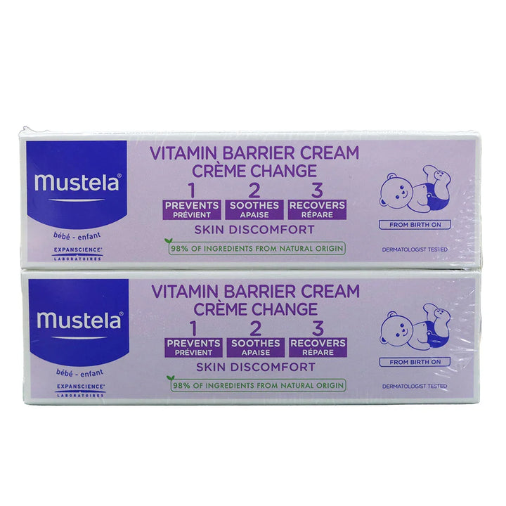 Mustela 1 2 3 Vitamin Barrier Baby Nappy Cream 2 x 50ml, Promo Pack of 2's - Easy Pharmacy LLC