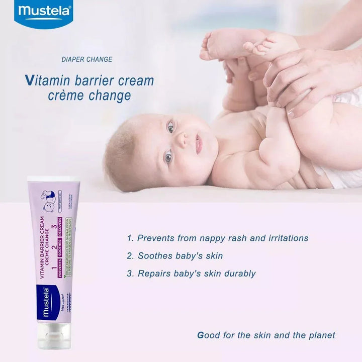 Mustela 1 2 3 Vitamin Barrier Baby Nappy Cream 2 x 50ml, Promo Pack of 2's - Easy Pharmacy LLC