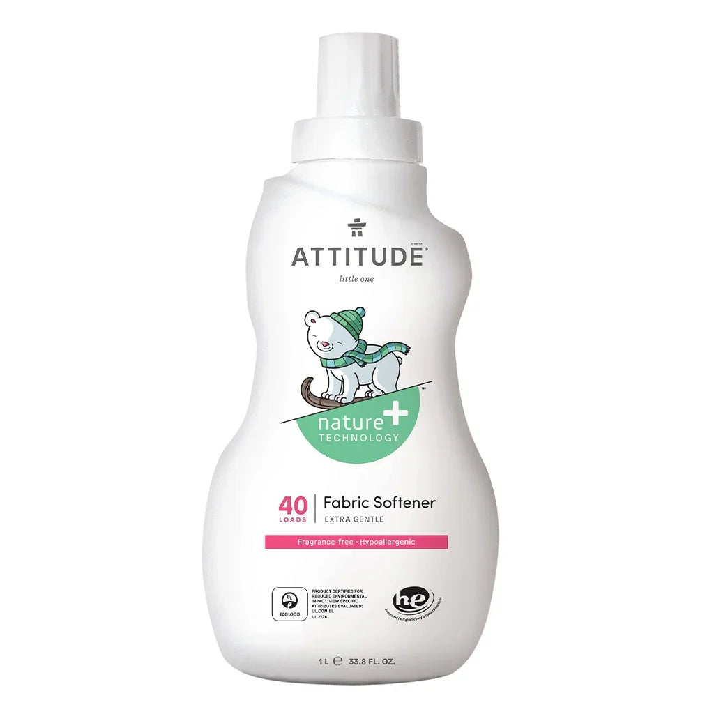 Attitude Little Ones Nature+ Technology Extra Gentle Baby Fabric Softener 40 Loads, Fragrance-Free & Soothing Chamomile, Combo Pack of 2 Pieces, 1000ml Each - Easy Pharmacy LLC