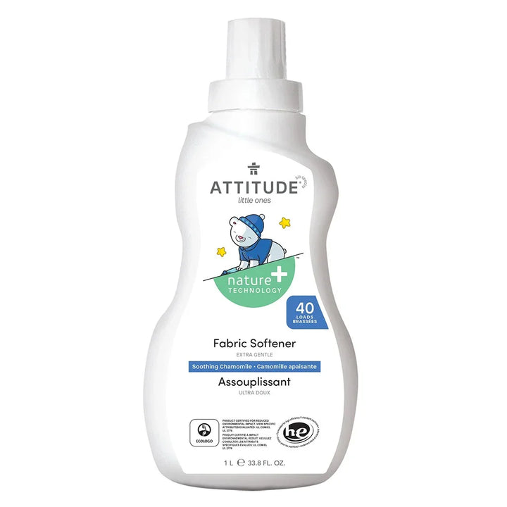 Attitude Little Ones Nature+ Technology Extra Gentle Baby Fabric Softener 40 Loads, Fragrance-Free & Soothing Chamomile, Combo Pack of 2 Pieces, 1000ml Each - Easy Pharmacy LLC