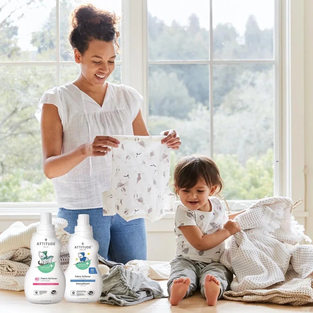 Attitude Little Ones Nature+ Technology Extra Gentle Baby Fabric Softener 40 Loads, Fragrance-Free & Soothing Chamomile, Combo Pack of 2 Pieces, 1000ml Each - Easy Pharmacy LLC