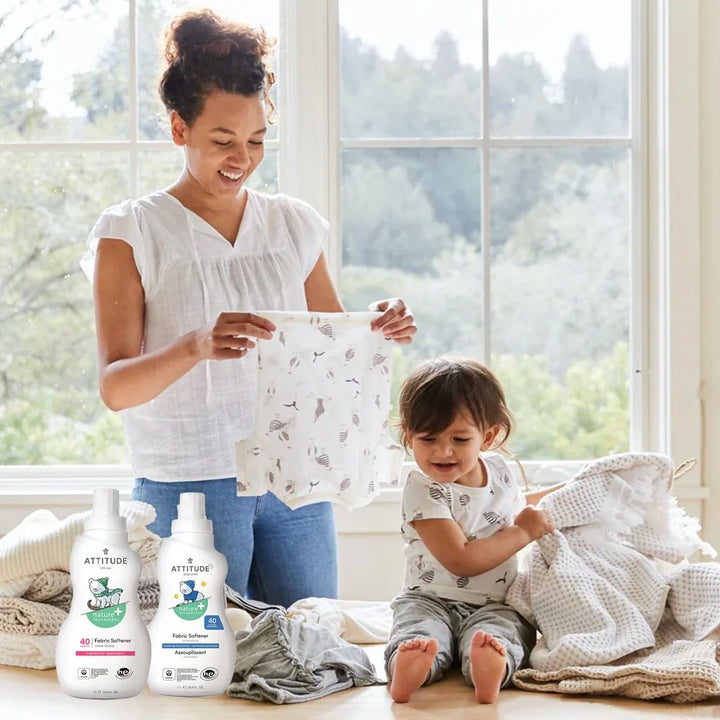 Attitude Little Ones Nature+ Technology Extra Gentle Baby Fabric Softener 40 Loads, Fragrance-Free & Soothing Chamomile, Combo Pack of 2 Pieces, 1000ml Each - Easy Pharmacy LLC