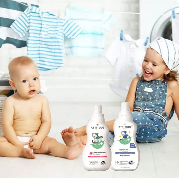 Attitude Little Ones Nature+ Technology Extra Gentle Baby Fabric Softener 40 Loads, Fragrance-Free & Soothing Chamomile, Combo Pack of 2 Pieces, 1000ml Each - Easy Pharmacy LLC