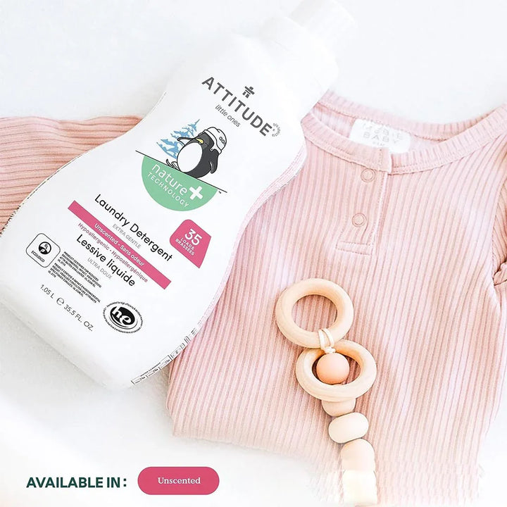 Attitude Little Ones Nature+ Technology Extra Gentle Fragrance-Free Baby Fabric Softener, 40 Loads, 1000ml + Attitude Little Ones Nature+ Technology Baby Laundry Detergent- Pear Nectar, 35 Loads, 1050ml, Combo Pack of 2 Pieces - Easy Pharmacy LLC