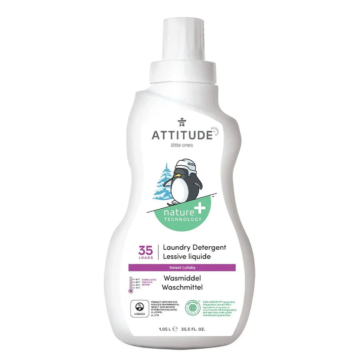 Attitude Little Ones Nature+ Technology Extra Gentle Baby Fabric Softener - Soothing Chamomile, 40 Loads, 1000ml + Attitude Little Ones Nature+ Technology Baby Laundry Detergent - Sweet Lullaby, 35 Loads, 1050ml, Combo Pack of 2 Pieces - Easy Pharmacy LLC