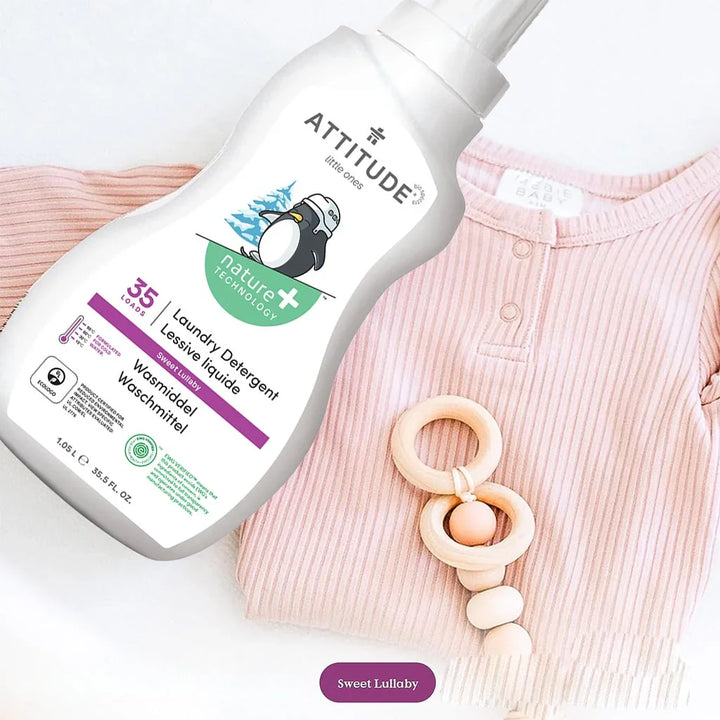 Attitude Little Ones Nature+ Technology Extra Gentle Baby Fabric Softener - Soothing Chamomile, 40 Loads, 1000ml + Attitude Little Ones Nature+ Technology Baby Laundry Detergent - Sweet Lullaby, 35 Loads, 1050ml, Combo Pack of 2 Pieces - Easy Pharmacy LLC