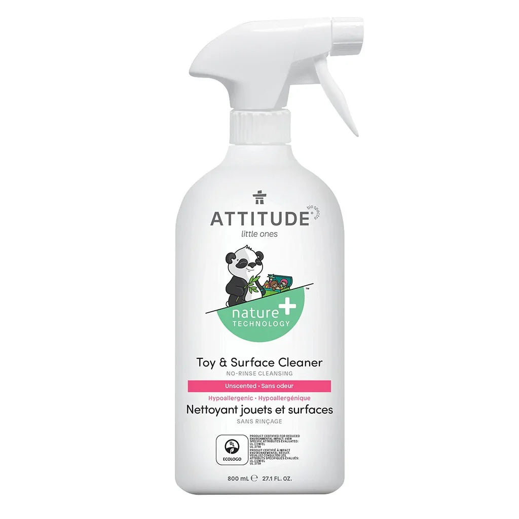 Attitude Little Ones Nature+ Technology Baby Laundry Detergent- Pear Nectar, 35 Loads, 1050ml, Attitude Little Ones Nature+ Technology Unscented Rinse-Free Toy & Surface Cleaner 800ml, Combo Pack of 2 Pieces - Easy Pharmacy LLC