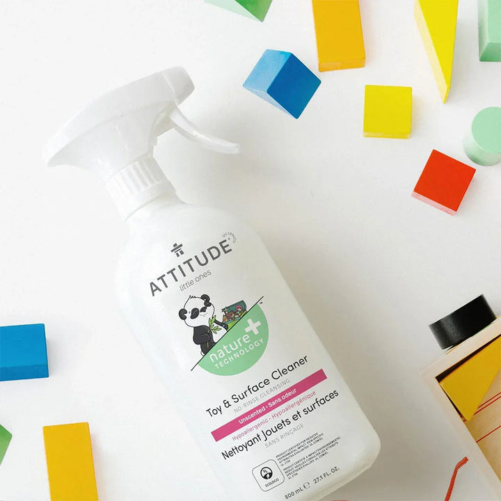 Attitude Little Ones Nature+ Technology Baby Laundry Detergent- Pear Nectar, 35 Loads, 1050ml, Attitude Little Ones Nature+ Technology Unscented Rinse-Free Toy & Surface Cleaner 800ml, Combo Pack of 2 Pieces - Easy Pharmacy LLC