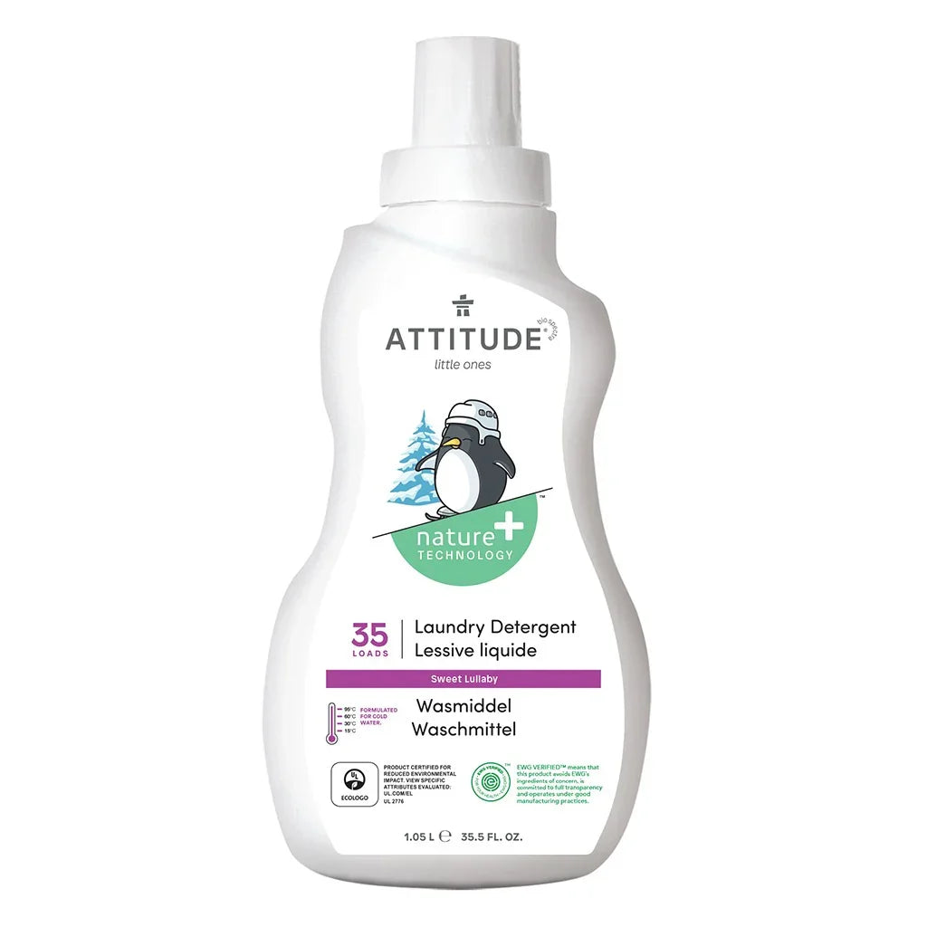 Attitude Little Ones Nature+ Technology Baby Laundry Detergent - Sweet Lullaby, 35 Loads, 1050ml, Attitude Little Ones Nature+ Technology Unscented Rinse-Free Toy & Surface Cleaner 800ml, Combo Pack of 2 Pieces - Easy Pharmacy LLC