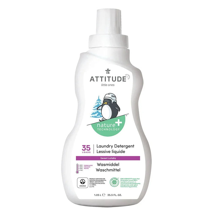 Attitude Little Ones Nature+ Technology Baby Laundry Detergent - Sweet Lullaby, 35 Loads, 1050ml, Attitude Little Ones Nature+ Technology Unscented Rinse-Free Toy & Surface Cleaner 800ml, Combo Pack of 2 Pieces - Easy Pharmacy LLC