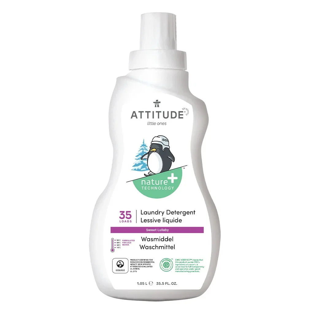 Attitude Little Ones Nature+ Technology Baby Laundry Detergent 35 Loads, Pear Nectar & Sweet Lullaby, Combo Pack of 2 Pieces, 1050ml Each - Easy Pharmacy LLC