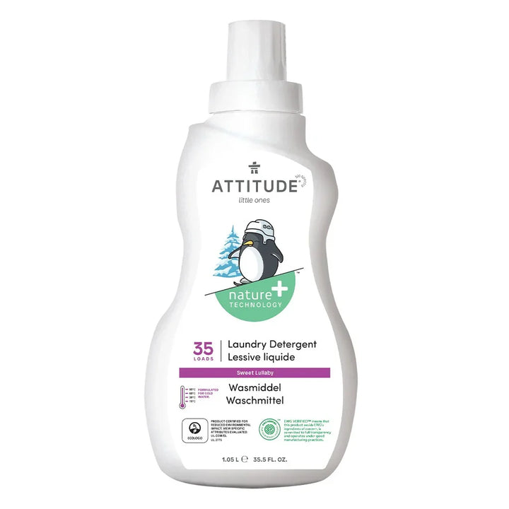 Attitude Little Ones Nature+ Technology Baby Laundry Detergent 35 Loads, Pear Nectar & Sweet Lullaby, Combo Pack of 2 Pieces, 1050ml Each - Easy Pharmacy LLC