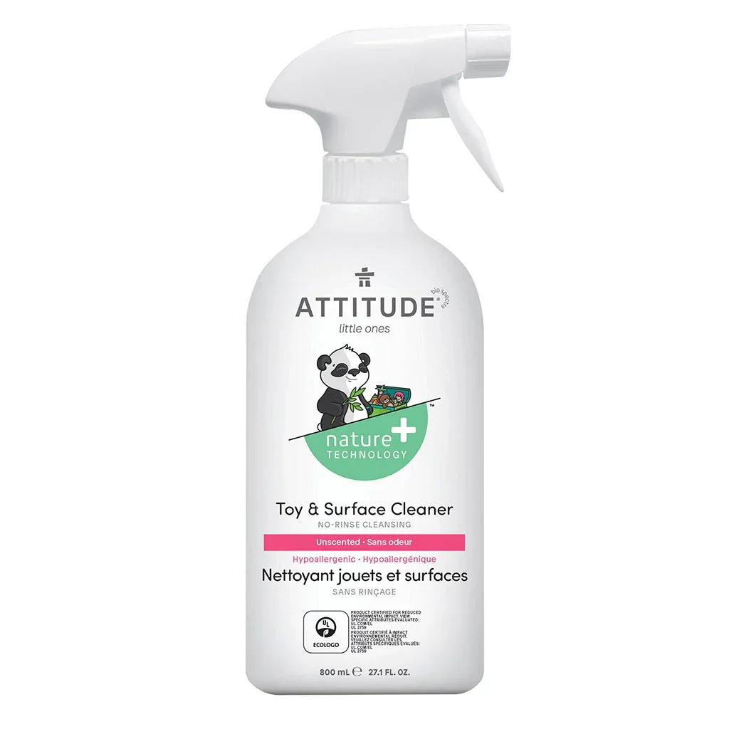 Attitude Bundle, Baby Laundry Detergent, Pear Nectar 1050ml + Unscented Rinse-Free Toy & Surface Cleaner 800ml + Baby Bottle & Dishwashing Liquid, Sweet Lullaby 700ml, Pack of 3 Pieces - Easy Pharmacy LLC