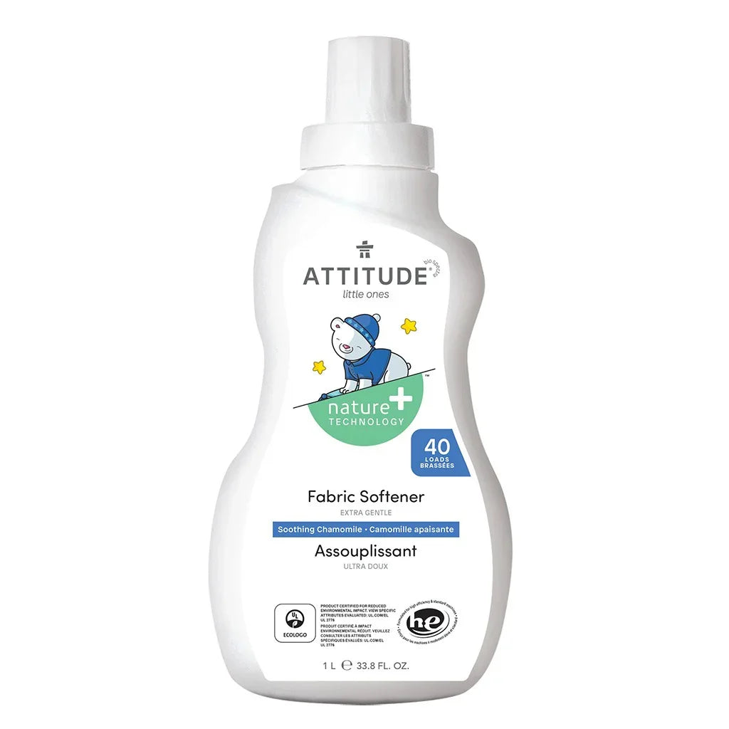 Attitude Bundle, Baby Fabric Softener, Fragrance Free 1000ml + Baby Fabric Softener, Soothing Chamomile 1000ml + Baby Laundry Detergent, Pear Nectar 1050ml + Baby Laundry Detergent, Sweet Lullaby 1050ml, Pack of 4 Pieces - Easy Pharmacy LLC