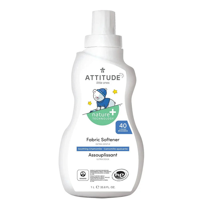 Attitude Bundle, Baby Fabric Softener, Fragrance Free 1000ml + Baby Fabric Softener, Soothing Chamomile 1000ml + Baby Laundry Detergent, Pear Nectar 1050ml + Baby Laundry Detergent, Sweet Lullaby 1050ml, Pack of 4 Pieces - Easy Pharmacy LLC