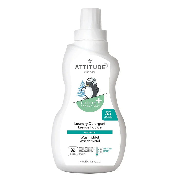 Attitude Bundle, Baby Fabric Softener, Fragrance Free 1000ml + Baby Fabric Softener, Soothing Chamomile 1000ml + Baby Laundry Detergent, Pear Nectar 1050ml + Baby Laundry Detergent, Sweet Lullaby 1050ml, Pack of 4 Pieces - Easy Pharmacy LLC