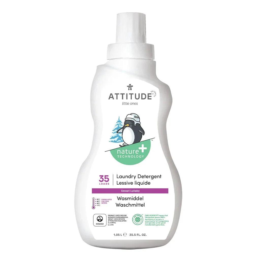 Attitude Bundle, Baby Fabric Softener, Fragrance Free 1000ml + Baby Fabric Softener, Soothing Chamomile 1000ml + Baby Laundry Detergent, Pear Nectar 1050ml + Baby Laundry Detergent, Sweet Lullaby 1050ml, Pack of 4 Pieces - Easy Pharmacy LLC
