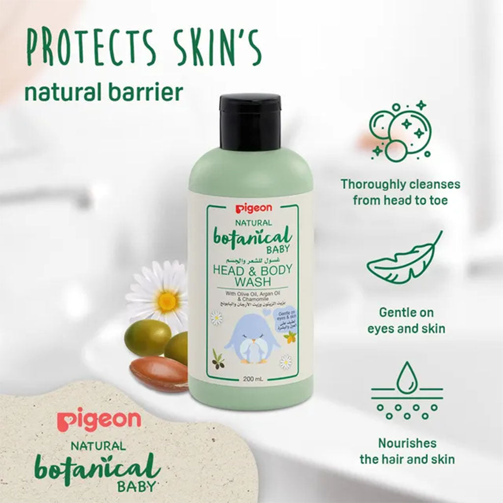 Pigeon Natural Botanical Baby Skincare Head & Body Wash 200ml - Easy Pharmacy LLC