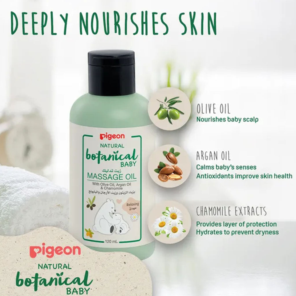 Pigeon Natural Botanical Baby Massage Oil 120ml - Easy Pharmacy LLC