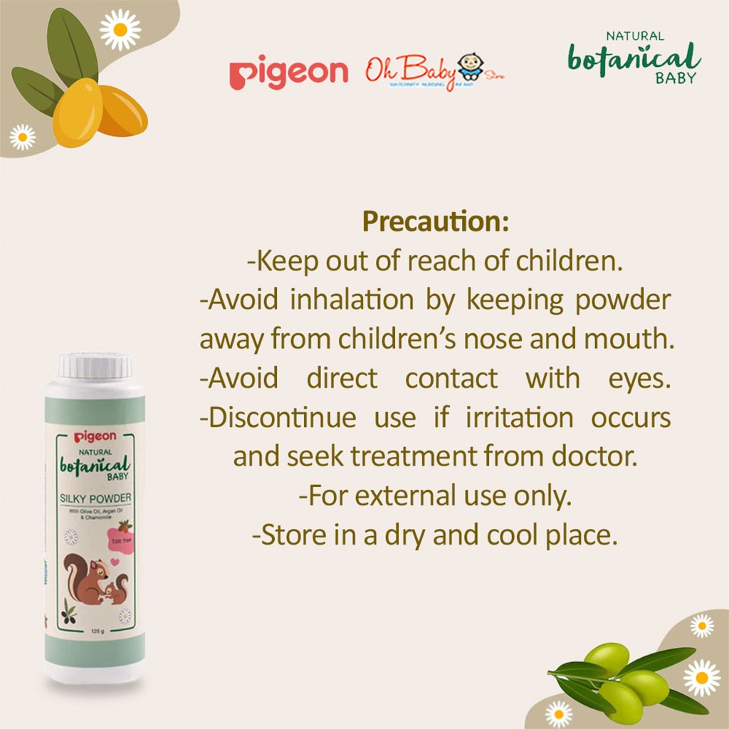 Pigeon Natural Botanical Baby Silky Talc-Free Powder 125g - Easy Pharmacy LLC