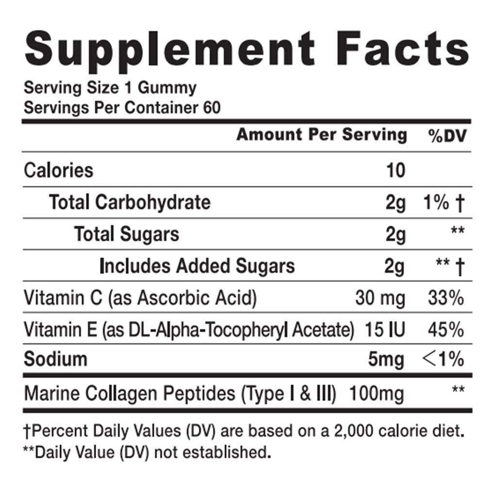 Dr. Gummies Marine Collagen Adult Gummies with Vitamins C & E, Pack of 60's - Easy Pharmacy LLC