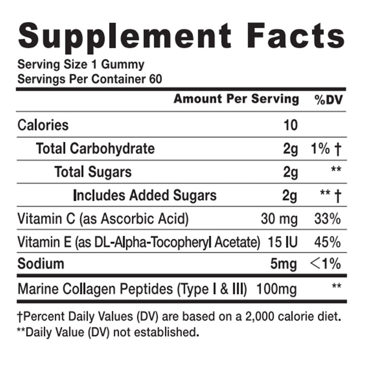 Dr. Gummies Marine Collagen Adult Gummies with Vitamins C & E, Pack of 60's - Easy Pharmacy LLC