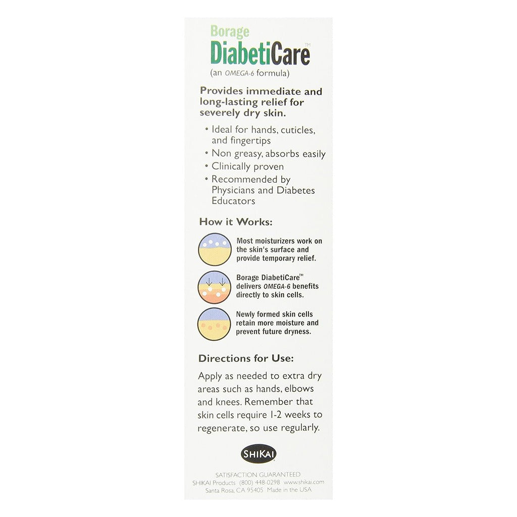 ShiKai Borage DiabetiCare Omega-6 Intensive Cream For Hands, Cuticles & Fingertips 100ml - Easy Pharmacy LLC