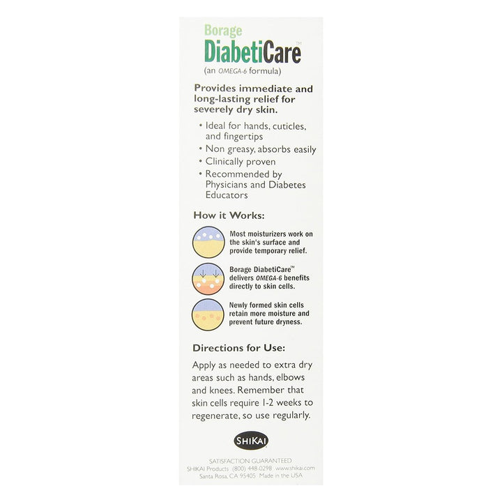 ShiKai Borage DiabetiCare Omega-6 Intensive Cream For Hands, Cuticles & Fingertips 100ml - Easy Pharmacy LLC